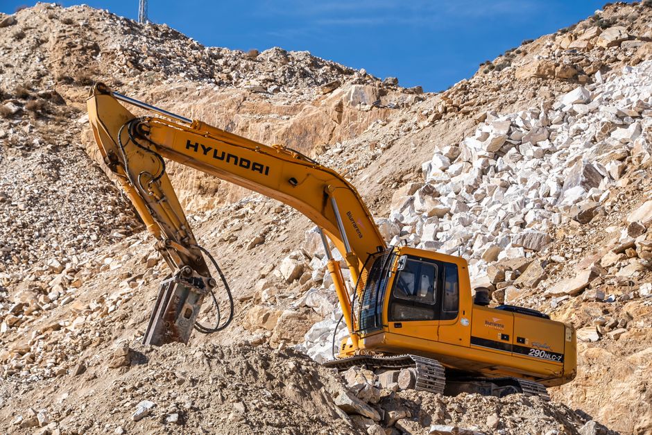 Open-pit mining excavation